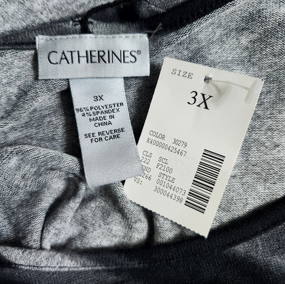 Diagonal Stripe Asymmetric Long Sleeve Sweater w/ Infinity Scarf | Cathe… - Picture 5 of 9